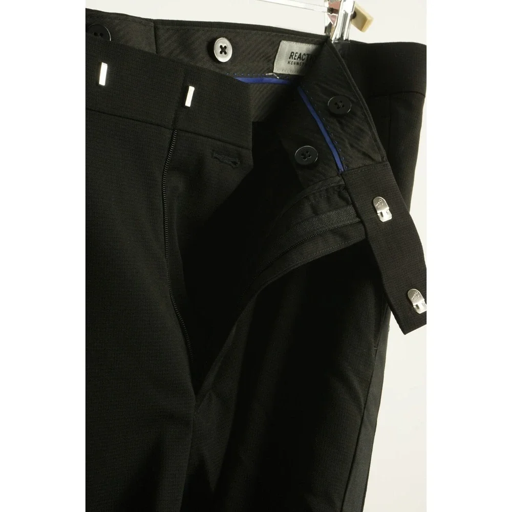 New $135 Kenneth Cole Reaction‎ Men's 35 x 33 Slim Black Techni-Cole Suit Pants